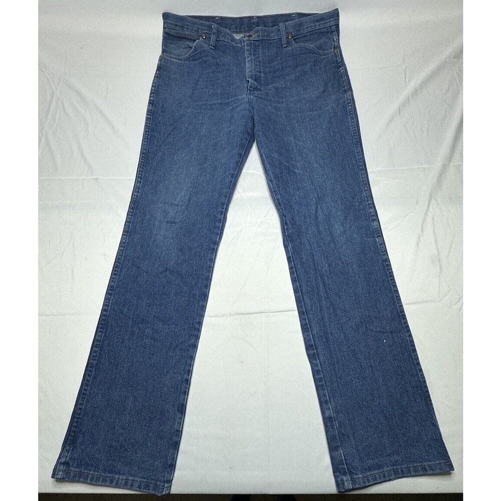 Wrangler Men's 936PWD Regular Fit Straight Leg Western Blue Jeans - 38x34.5*